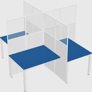 Quad office cubicles