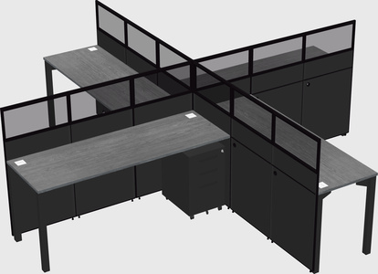 Quad office cubicles