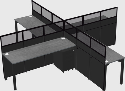 Quad office cubicles