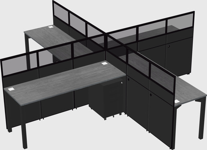 Quad office cubicles