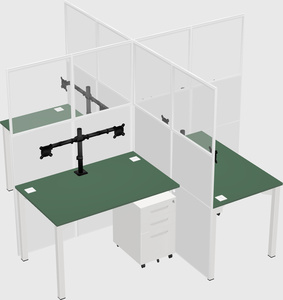 Quad office cubicles