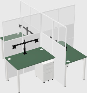 Quad office cubicles