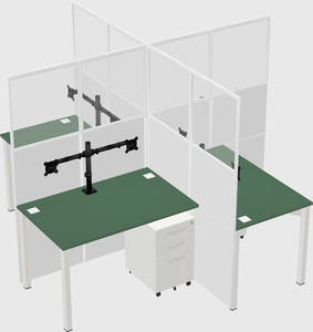 Quad office cubicles