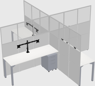 Quad office cubicles
