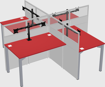Quad office cubicles