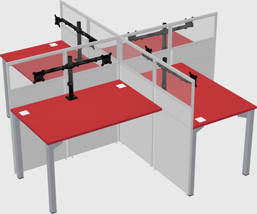 Quad office cubicles
