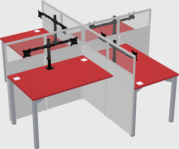Quad office cubicles