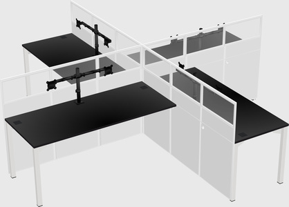 Quad office cubicles