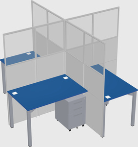 Quad office cubicles