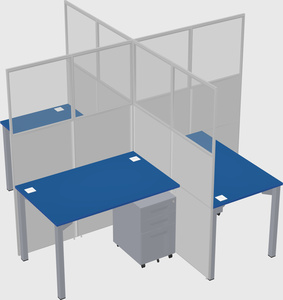 Quad office cubicles