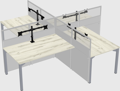 Quad office cubicles