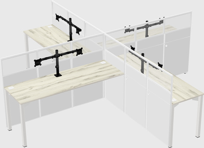 Quad office cubicles