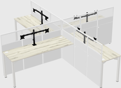 Quad office cubicles
