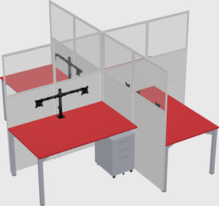 Quad office cubicles