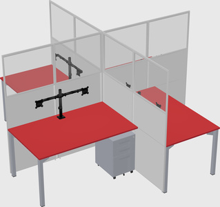 Quad office cubicles