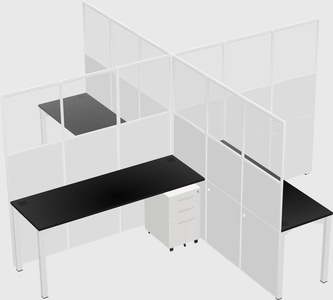 Quad office cubicles