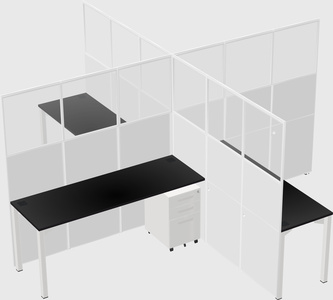 Quad office cubicles