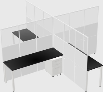 Quad office cubicles