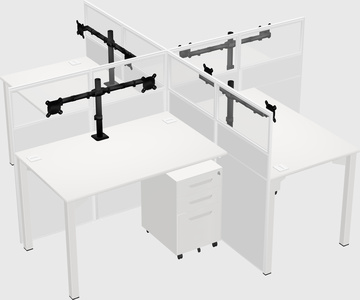 Quad office cubicles
