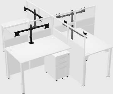 Quad office cubicles