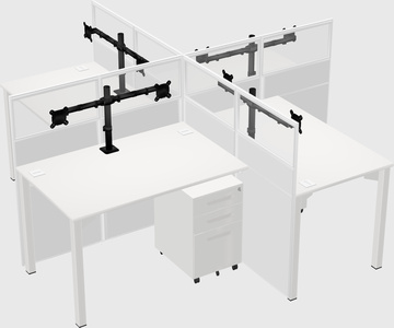 Quad office cubicles