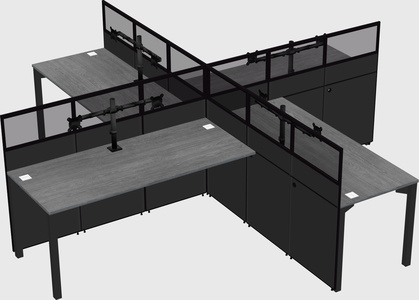 Quad office cubicles