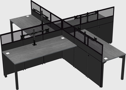 Quad office cubicles