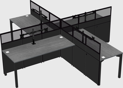 Quad office cubicles