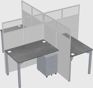 Quad office cubicles