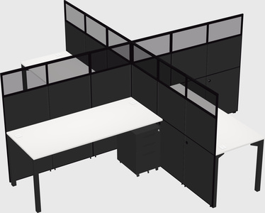 Quad office cubicles
