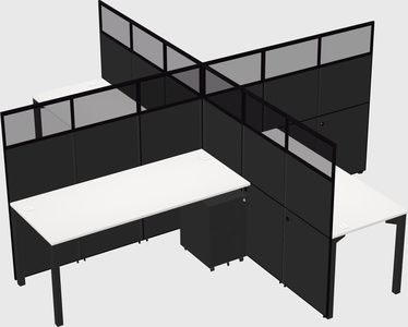 Quad office cubicles