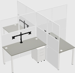 Quad office cubicles