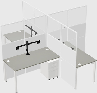 Quad office cubicles