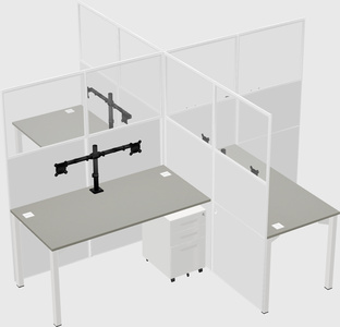 Quad office cubicles