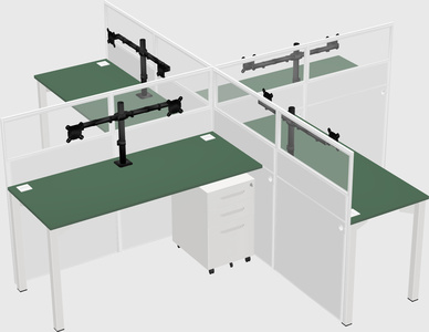 Quad office cubicles