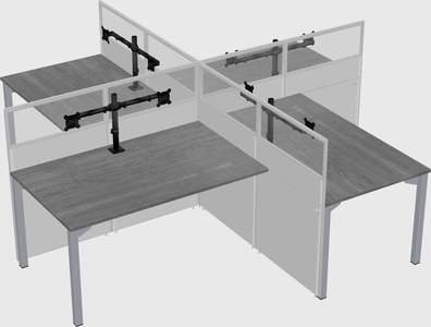 Quad office cubicles
