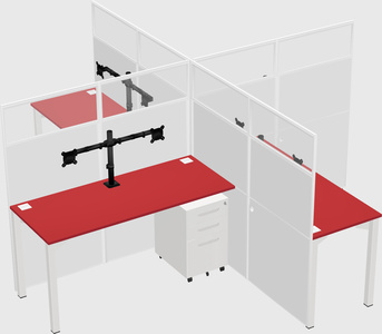 Quad office cubicles