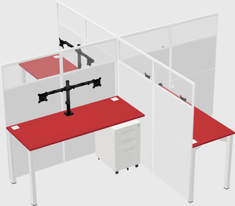 Quad office cubicles