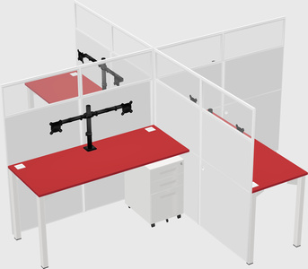 Quad office cubicles