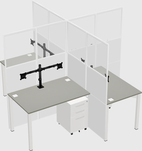 Quad office cubicles
