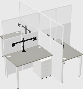 Quad office cubicles
