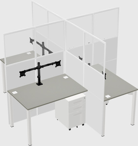 Quad office cubicles