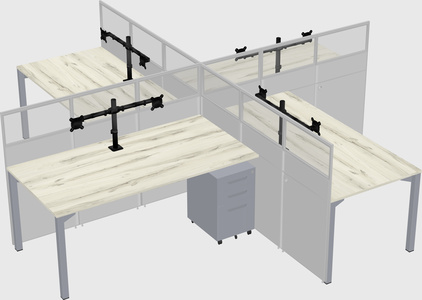 Quad office cubicles