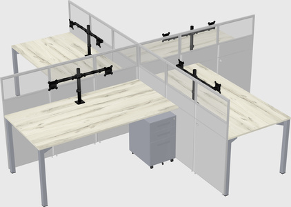 Quad office cubicles