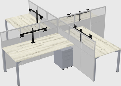 Quad office cubicles