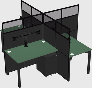 Quad office cubicles