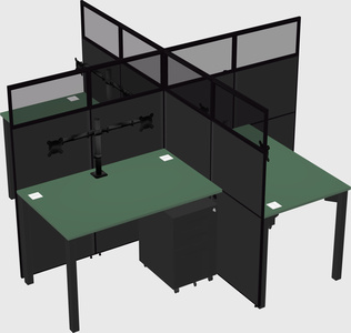 Quad office cubicles