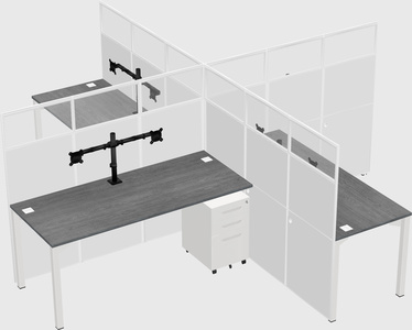 Quad office cubicles