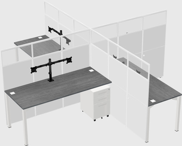 Quad office cubicles