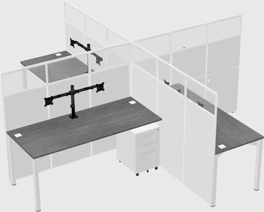Quad office cubicles
